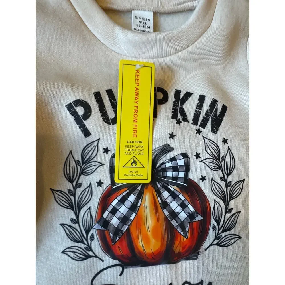 Shein Fall Graphic Pullover Sweater Infant Size 12-18M NWT